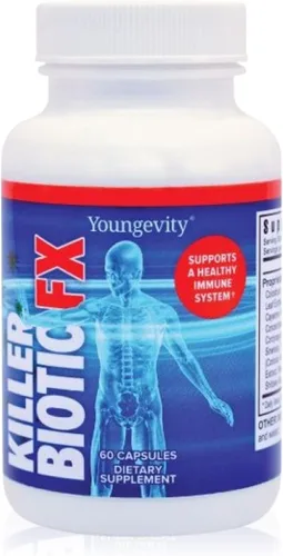 Youngevity Killer Biotic FX - Apoyo al sistema inmunológico | Propóleos de abeja, hongos y calostro | Apoyo natural para la inmunidad | 60 cápsulas