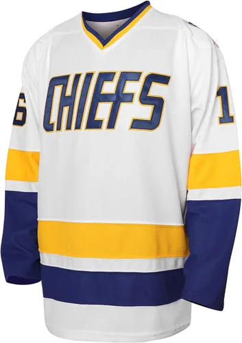 Miniatura 11 de Phoneutrix Hanson Brothers Charlestown Chiefs 16 Jack 17 Steve 18 Jeff Slap Shot Movie Hockey Jersey Azul
