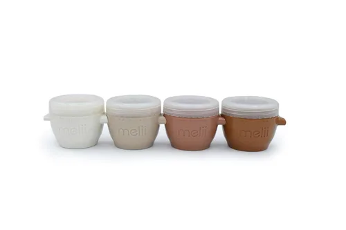 Miniatura 8 de melii Snap & Go Contenedores de almacenamiento de alimentos para bebés, paquete de 4 unidades, recipientes apilables de 4 onzas con tapas Original