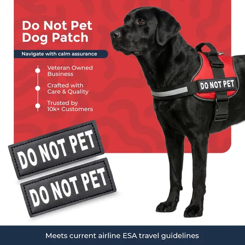 Miniatura 4 de Parches para gancho y bucle de arnés de perro de servicio, parche de "emotional support" durante el adiestramiento de perros de servicio y perros