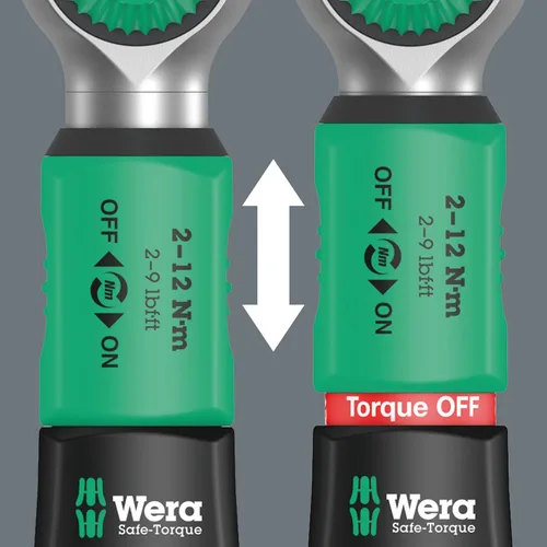 Miniatura 5 de Wera 05075830001 Safe-Torque A 1 juego 1, juego de llaves dinamométricas, accionamiento de cabeza cuadrada de 1/4", 2-12 Nm, 10 piezas