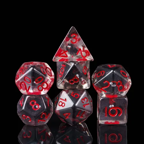 Miniatura 37 de Cusdie Dados DND de 7 troqueles, juego de dados poliédricos rellenos de animales, para juegos de rol, dados D&D (perro gris)