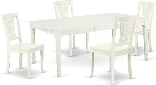Miniatura 7 de East West Furniture DOAV9-BCH-LC - Juego de mesa de comedor de 9 piezas, incluye una mesa rectangular de madera con hoja de mariposa y 8 sillas