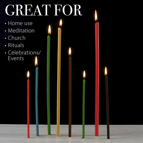 Miniatura 4 de Danilovo Velas finas de cera de abejas – Velas decorativas con aroma a miel, ideales para decoración de cumpleaños u oraciones de la iglesia, 6