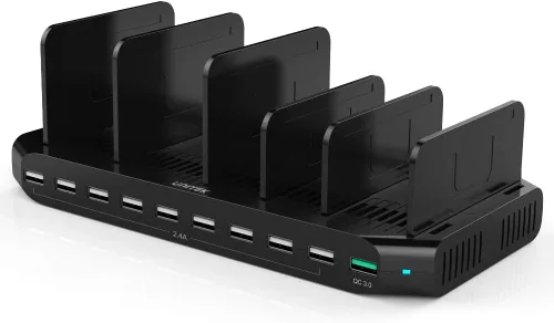 Miniatura 8 de Unitek Estación de carga rápida con carga rápida 3.0, estación de carga múltiple USB para múltiples dispositivos, iPhone, iPad, tableta, Kindle