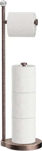 Miniatura 10 de Kasunto Soporte de papel higiénico para baño, almacenamiento de papel higiénico de metal con peso pesado, soporte libre de pie con esfera de F