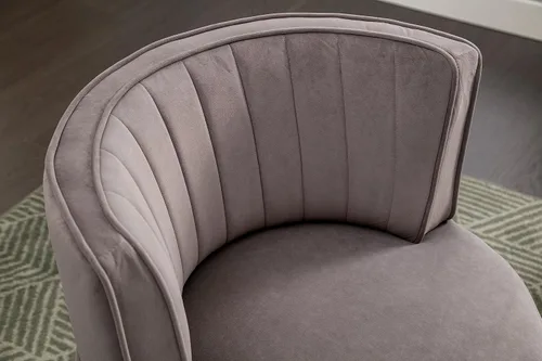 Miniatura 7 de NewCosmos Sillas giratorias de 360 grados para sofá, sillones redondos con tapizado ancho, silla de tela de terciopelo esponjoso para sala de estar