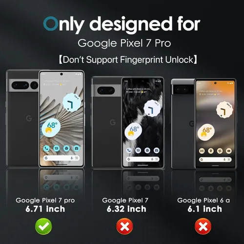 Miniatura 2 de YWXTW [Paquete de 2] Protector de pantalla de privacidad para Google Pixel 7 Pro, película de vidrio templado antiespía de dureza 9H, HD