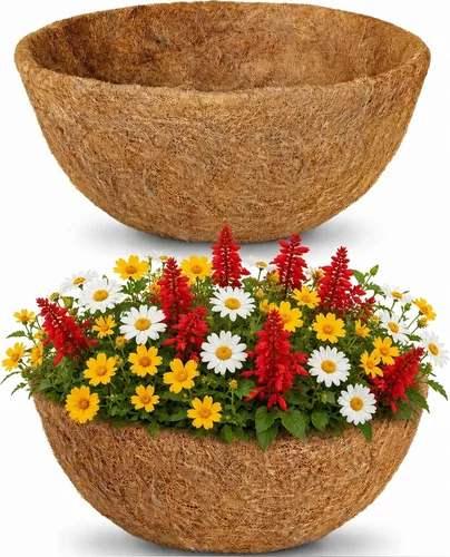 Miniatura 15 de HFHOME 4PCS 10" Dia Round Coco Liner, 10 pulgadas de fibra de coco de repuesto para cesta colgante