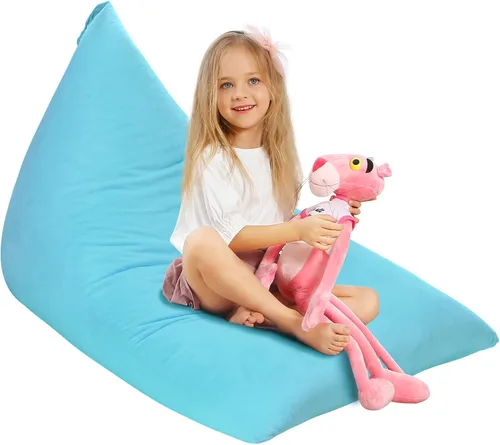 Miniatura 7 de Aubliss Funda para puf de almacenamiento de animales de peluche, 50 x 35 pulgadas, puff de terciopelo extra grande para niños y adultos, con Velvet
