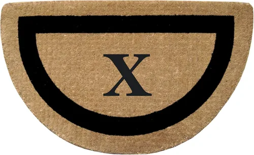 Miniatura 36 de Tapete de fibra de coco natural, para puerta de entrada, rectangular, resistente, para patio, atrapador de suciedad antideslizante, decoración