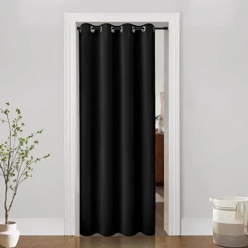 Miniatura 11 de Cortina de puerta para privacidad de puerta, cortina para puertas de armario para abrir armario de dormitorio, cortinas térmicas opacas para calor