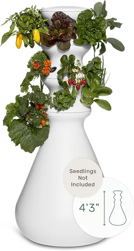 Miniatura 9 de Kit de inicio Farmstand con anillos luminosos y 18 créditos para plántulas Pequeño kit de sistema de cultivo hidropónico Torre de maceta