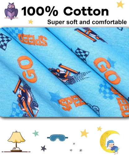 Miniatura 5 de DAUGHTER QUEEN Pijama para niños de 4 piezas, 100% algodón, talla 18 meses a 12 años