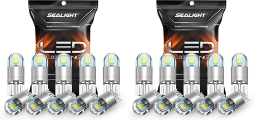 Miniatura 22 de SEALIGHT 194 bombilla LED azul, luz de matrícula, luz de cúpula, T10 168 2825 W5W 3030 chips brillantes tipo cuña para reemplazar luz LED de mapa
