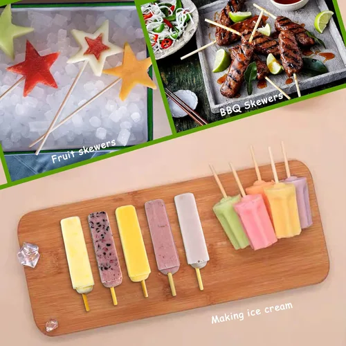 Miniatura 7 de Varillas de madera, 100 varillas redondas de madera de 1/4 x 6 pulgadas para manualidades, decoración del hogar, soporte de pasteles, accesorios
