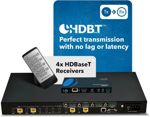 Miniatura 2 de OREI Extensor de conmutador de matriz HDMI 4K 4K - HDBaseT UltraHD 4K @ 60Hz 4:4:4 sobre cable CAT5e/6/7 individual con HDR, CEC e IR control