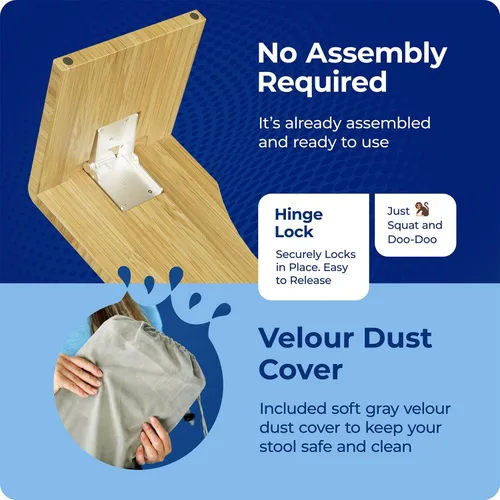 Miniatura 8 de Taburete de inodoro plegable Squatty Potty Oslo de bambú – 7 pulgadas, taburete de baño plegable para niños y adultos – Marrón, portátil y que