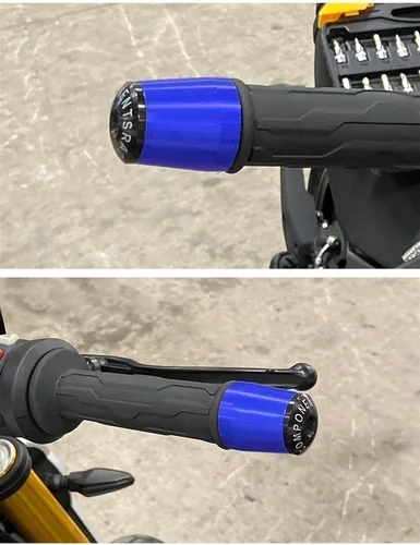 Miniatura 4 de Motocicleta para Y&AMAHA XTZ125 XTZ 125 2021 2022 2023 78 pulgadas 22MM Tapas de empuñadura antivibraciones Tapones de manillar de motocicleta Negro