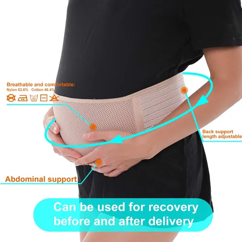 Miniatura 4 de SIYWINA Cinturón de maternidad Cinturón de apoyo para embarazo, banda de apoyo abdominal, correa de apoyo abdominal para el vientre y la espalda