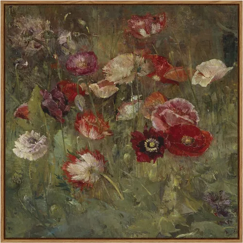 InSimSea Lienzo enmarcado cuadrado para pared, pinturas escénicas florales clásicas, decoración de pared, decoración de escritorio, flores rústicas,