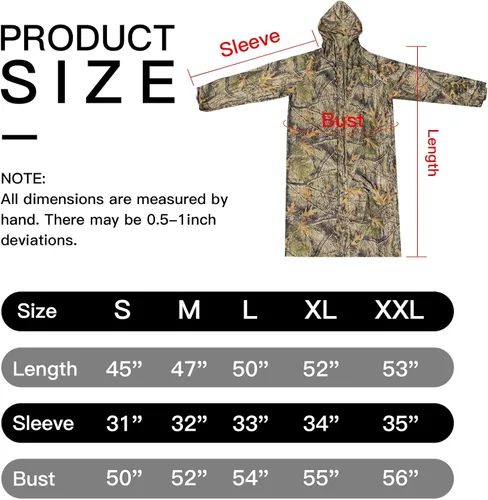 Miniatura 4 de LOOGU Poncho de lluvia, abrigo impermeable de camuflaje para exteriores