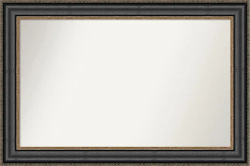 Miniatura 343 de Amanti Art Espejo personalizado, espejo de baño negro puente, espejo de pared o espejo de tocador de baño sobre el fregadero (26 x 26 pulgadas)