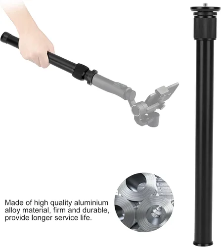 Miniatura 3 de Varilla de extensión de cámara, aleación de aluminio universal de 13.0-23.6 in, monopod de mano ajustable, soporte de montaje (negro)