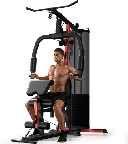Sistema de gimnasio en casa con pila de peso de 160 libras, estación de entrenamiento multifuncional todo en uno, sistema de entrenamiento de fuerza