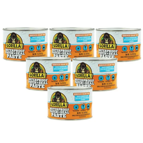 Miniatura 12 de GORILLA - Pasta selladora de goma impermeable para parche y sellado, negra, lata de 1 libra (paquete de 1)