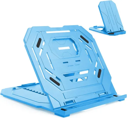 Soporte para tableta de dibujo, soporte plegable para computadora portátil, 9 niveles de ángulos ajustables con un soporte para teléfono integrado,