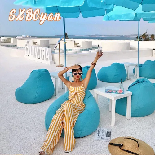 Miniatura 2 de Funda impermeable para puf para exteriores (sin relleno) para jardín, playa, piscina, puf flotante, puf, silla Oxford para niños y adultos