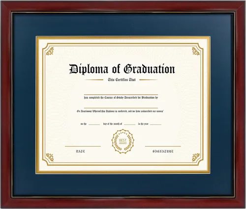 Miniatura 9 de GraduatePro Marco de diploma de certificado de 8.5 x 11, madera maciza y acrílico con protección UV, acabado cereza con ribete dorado