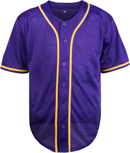 Miniatura 35 de Phoneutrix Camisetas Jersey de Béisbol Hip Hop Hipster Lisas en Blanco con Botones Uniformes Deportivos para Hombres y Mujeres Jersey