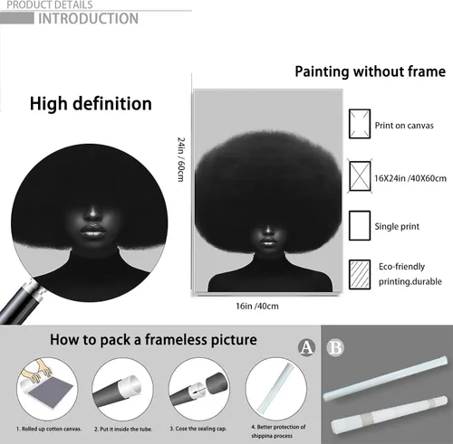Miniatura 7 de Póster de personas negras, arte de mujeres afroamericanas, arte minimalista para mujer, impresión de mujer afro, obra de arte moderna, 16 x 24