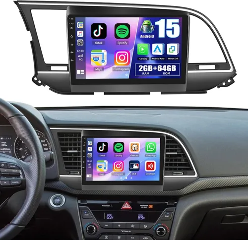 Miniatura 11 de CAMECHO 8 Core 6+128G Android 15 Estéreo de coche para Hyundai Elantra 2016 2017 2018, 9 pulgadas IPS 2.5D Radio de coche con Carplay inalámbrico