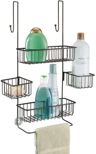 Miniatura 5 de iDesign Metalo - Organizador de ducha para baño, sobre la puerta, con cestas de almacenamiento para champú, acondicionador, jabón, color negro mate