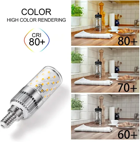 Miniatura 4 de Bombillas LED E12, bombillas LED de candelabro de 12 W, equivalente a 100 W, bombillas de araña blancas cálidas de 3000 K, bombillas de ventilador