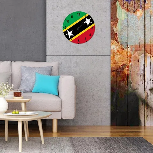 Miniatura 733 de Cheyan Reloj de pared con bandera de Canadá de 12 pulgadas, silencioso, sin tictac, de PVC, funciona con pilas, reloj redondo decorativo, regalo