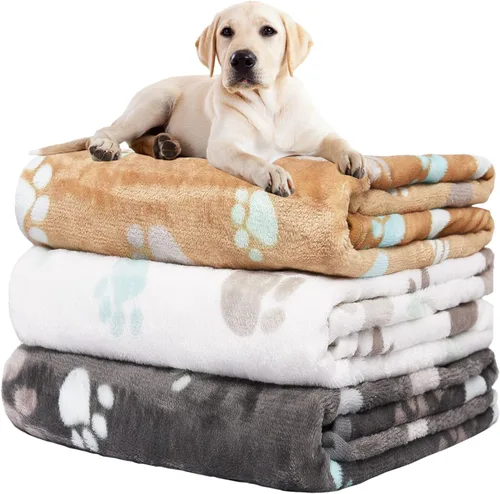 Miniatura 14 de Rezutan 1 paquete de 3 mantas para perros grandes, 41x31 pulgadas para mantas suaves y mullidas para mascotas y gatos de tamaño mediano, reversibles