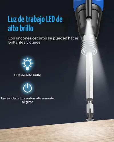 Miniatura 6 de AMIR Destornillador eléctrico inalámbrico recargable, juego de destornilladores eléctricos, kit de herramientas de reparación automática portátil