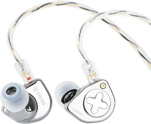 Linsoul SIMGOT EW300 1DD+1Planar+1PZT controlador híbrido intrauditivo, auriculares IEM con cable, auriculares para juegos con boquillas