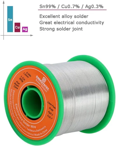 Miniatura 6 de Alambre de soldadura sin plomo Núcleo de flujo de colofonia 1.1 libra Soldadura electrónica Actividad eléctrica Diámetro de soldadura 0.04 Calibre