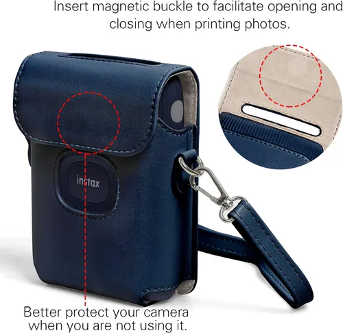 Miniatura 4 de MIni Link 2 - Funda de piel sintética para impresora Fujifilm Instax Mini Link 2 con correa de hombro ajustable