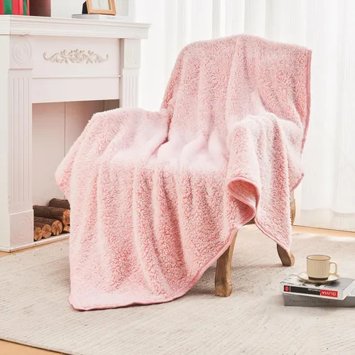 Miniatura 16 de EMME Manta de Forro Polar Sherpa Suave Reversible de Felpa Esponjosa Grande, Manta Bohemia Decorativa Cálida y Ligera para Sofá, Sillón, Dormitorio