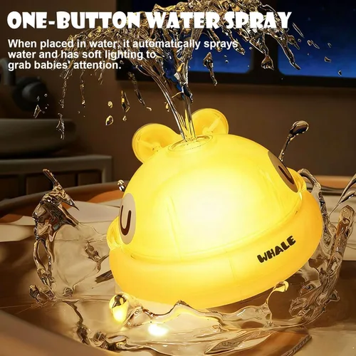 Miniatura 2 de Juguetes de baño para bebés – Juguetes de baño para niños de 1 a 3 años, juguetes de bañera recargables con aspersor de ballena iluminados, juguetes