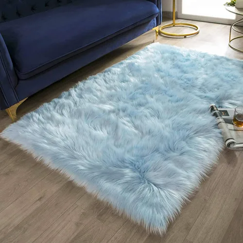 Miniatura 63 de Ashler Home Deco - Tapete de pelo sintético de oveja, mullido, suave, de 2 x 3 pies, lavable a máquina, dormitorio, habitación de los niños, sala