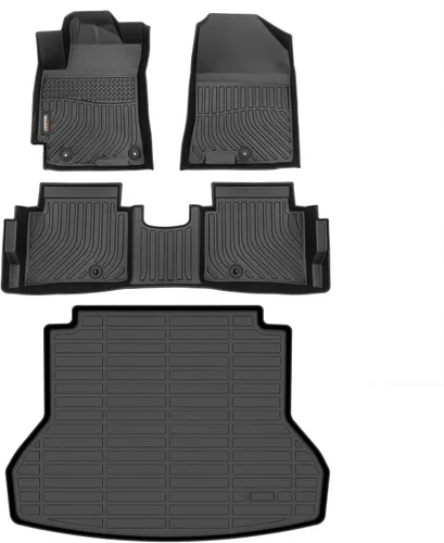 Miniatura 61 de Alfombrillas para todo tipo de clima y forro de carga para Volkswagen Atlas 2018-2025 (asiento de cubo de 6 pasajeros), juego completo de 3 filas