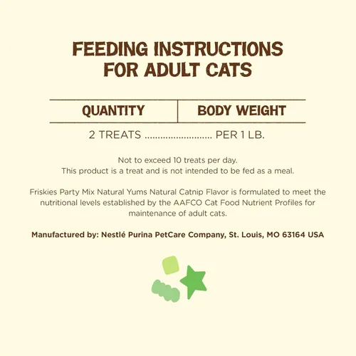 Miniatura 8 de Friskies fabricado en instalaciones de Purina en EE. UU., golosinas naturales para gatos, Party Mix Natural Yums sabor a hierba gatera