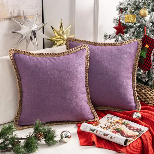 Miniatura 55 de Phantoscope Farmhouse - Fundas de almohada decorativas para exteriores, Poliéster & Mezcla de poliéster, Beige, 18" x 18